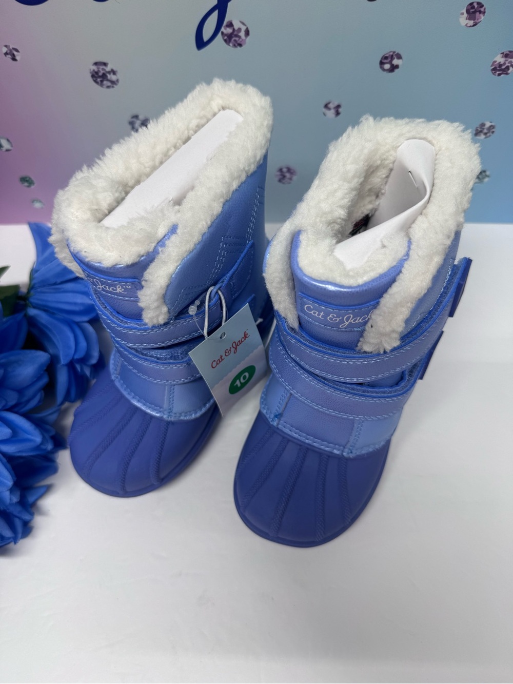 ❄️NIB BLUE IRIDESCENT SNOW BOOTS - Picture 5 of 14